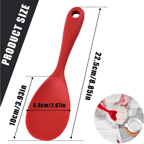2 st silikon ris sked, non-stick ris sked, silikon sked sked sked sked för ris tryckkokare, potatismos