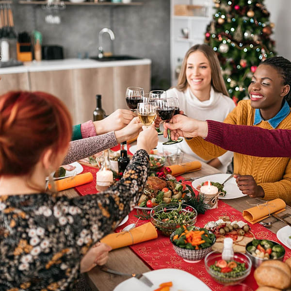Julebordløber Broderet Bordløber Dekoration Snefnug Juledug Klassisk Bordservice til Hjem Dekorativ Dug fest Holid