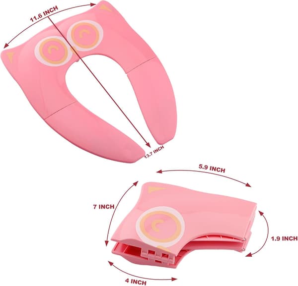Hopfällbar toalettförminskare för barn, rosa
