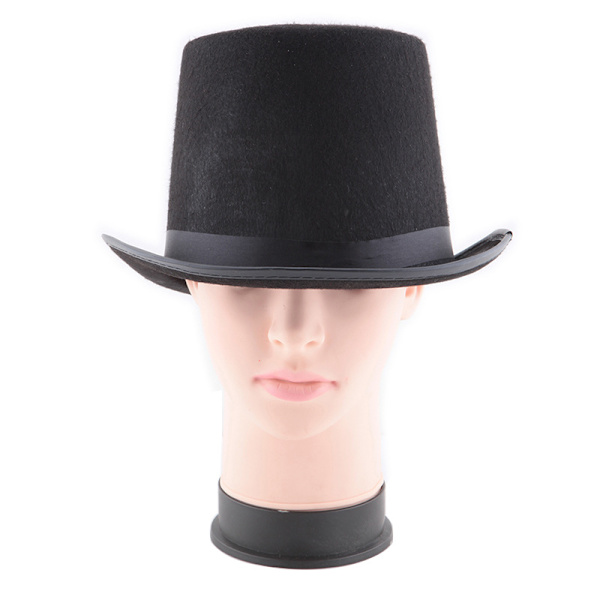 Colin hat, sort tophat i sort, tilbehør til galla, karnevalsfest eller karneval