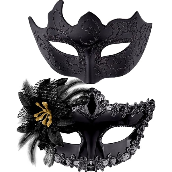 Par Venetiansk Mask Maskerad Mask Kvinna Spets Venetiansk Mask för