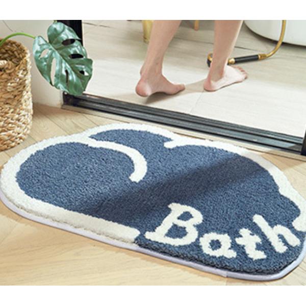 Badrumsmatta Absorberande Badrumsgolvmatta Molnbad-Blå 45*75CM