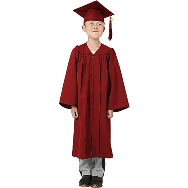 Graduation Preschool Child Toga Hat Children 2023 Graduate with Pendant Boy and Girl Brown