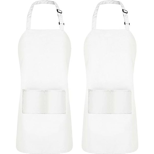 Utopia Kitchen 2-pack justerbar haklappsförkläde med 2 fickor