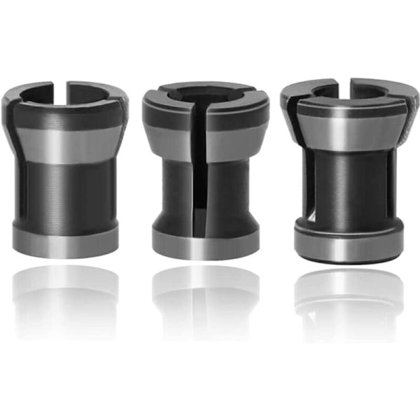 3st Collet chuckhuvud i HSS, åtdragningspincettadaptertillbehör snickeriomvandlare för fräsborrmaskin gravyr - 6mm 6.35mm 8mm