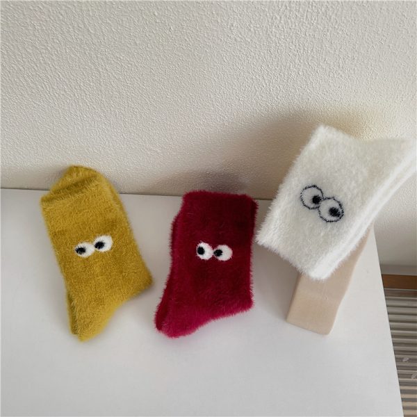 5 par plyschstrumpor för kvinnor, vintervarma fleece-tjocka strumpor, mjuka och bekväma kvinnors stickade socker