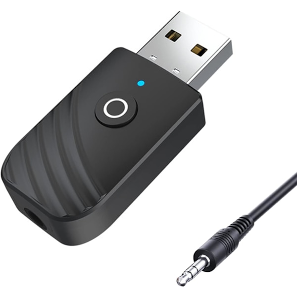 Bluetooth USB-adapter, 5.0 trådløs USB 3-i-1-sender og -modtager, med 3,5 mm jackstik Bluetooth Aux-bilradio-sender, der fungerer til bil/tv/pc/lyd