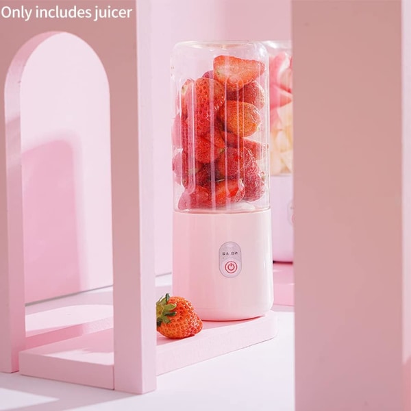 Bærbar Blender, 500ml Personlig Mini Flaske Blender Rejse Juicer Cup Mixer, Smoothie Blender Maker USB Genopladelig Rejse Håndholdt Frugt Juicer f