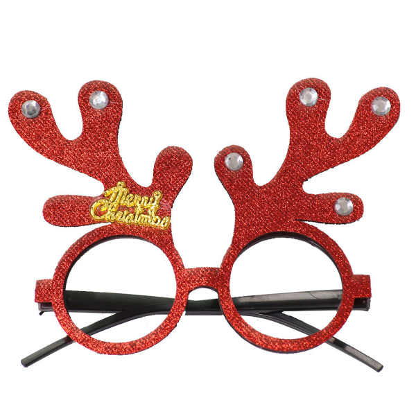 6pcs Christmas Glitter Party Glasses Frames with Designs for Christmas Party Favors Holiday Favors (One Size Fits All)