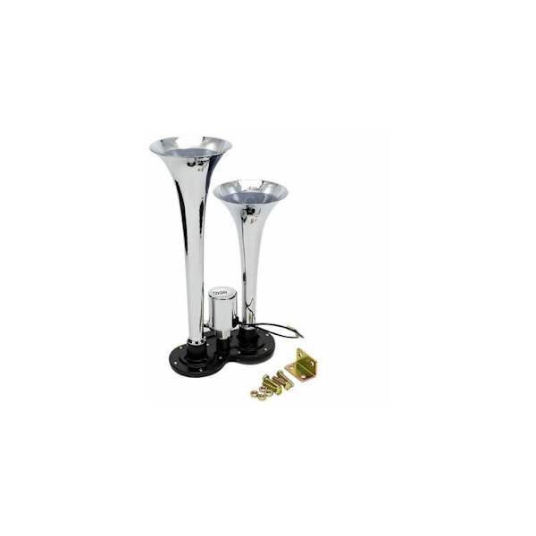 Klaxon højttaler forkromet lufttrompet 150DB 12V/24V universal til tog lastbil