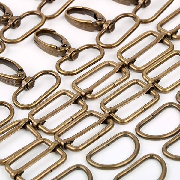 40 stk. Tri-Glide-spænde i metal + D-ringe + drejelige kroge + magnetiske syknapper DIY-tilbehør til bælte, taske