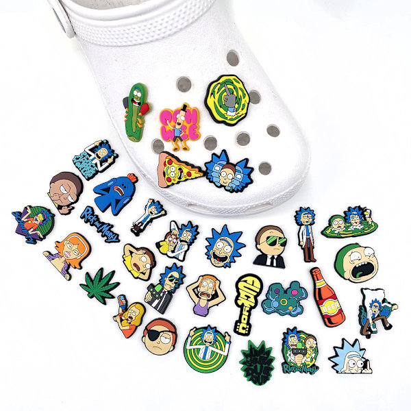 Kenkäkoristeet, kenkäkoristeet kenkien koristeluun, Crocs-kenkäkoriste, syntymäpäivälahja（32 kpl）