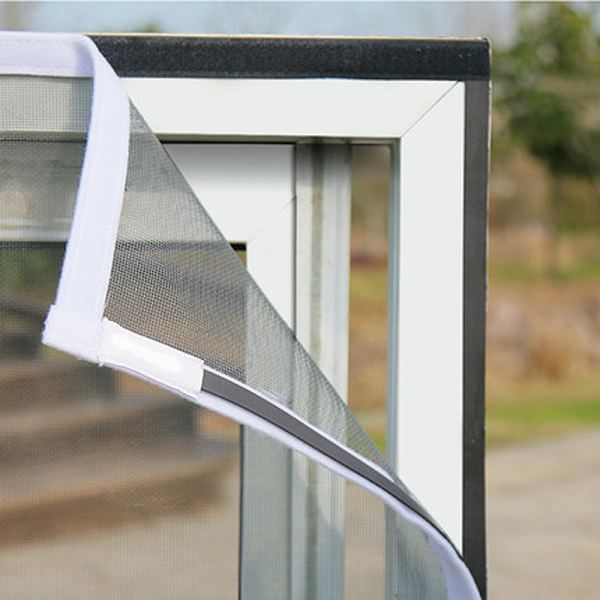 Grå Hvit Myggnett Vindu Magnetisk Ramme Hvit 120x150 Cm Anti Mygg Flue