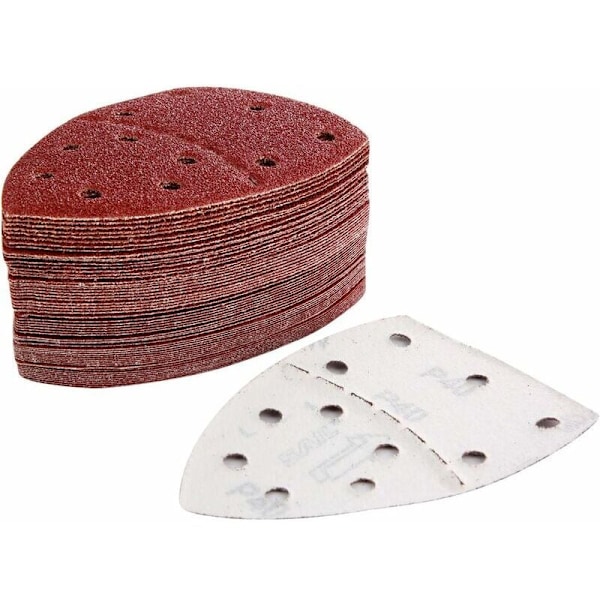 Slipningstrianglar, slippapper för Bosch PSM 100A, PSM 160, PSM 200 AES, PSM 18, PDA 180, PSM 160 A/PSM 80/Prio, 105 mm x 152 mm, set om 60, korn