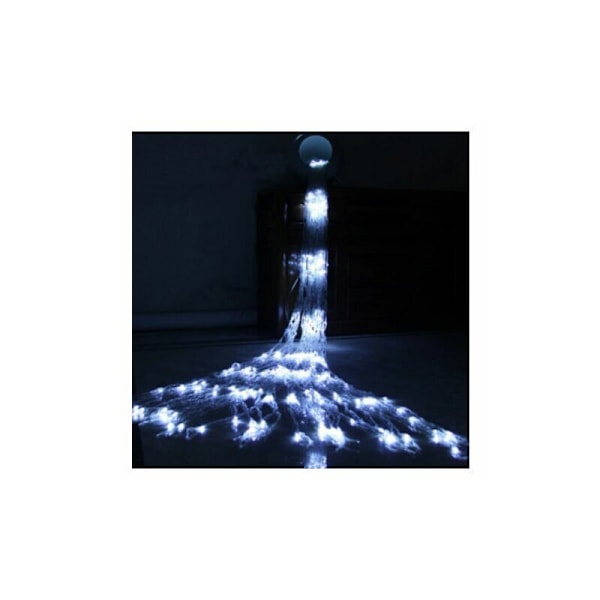 Lätta girlanger Led vattenfall vattenflödeseffekt Snöig Effektiv Fairy Curtain Sparkling Light Vattenflöde för lampdekor (3 × 2m, 240eds, kallvit)