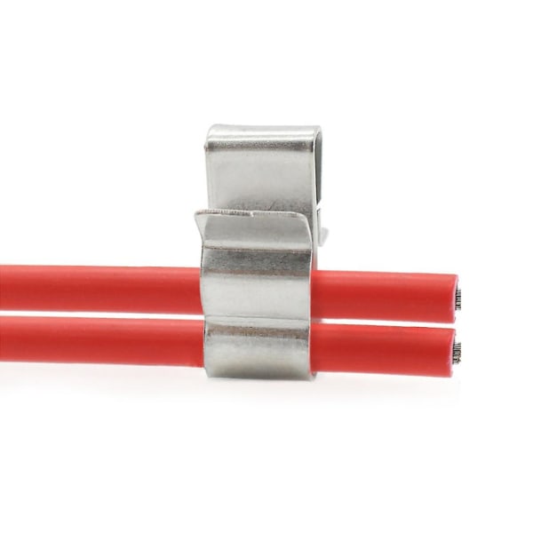 50 stk 2x4mm rustfritt stål solcelle PV-kabelklips for montering av system
