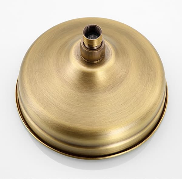 Kobber dusjhode, 20 cm (8 tommer) diameter, høytrykks fast dusjhode, Regndusjhode - Gull justerbar vinkel dusjhode