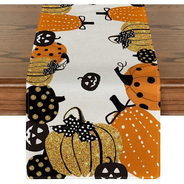 Halloween Græskar Edderkop Web Bordløber Hjem Indretning Sofabord Restaurant Linned Isolering Klud