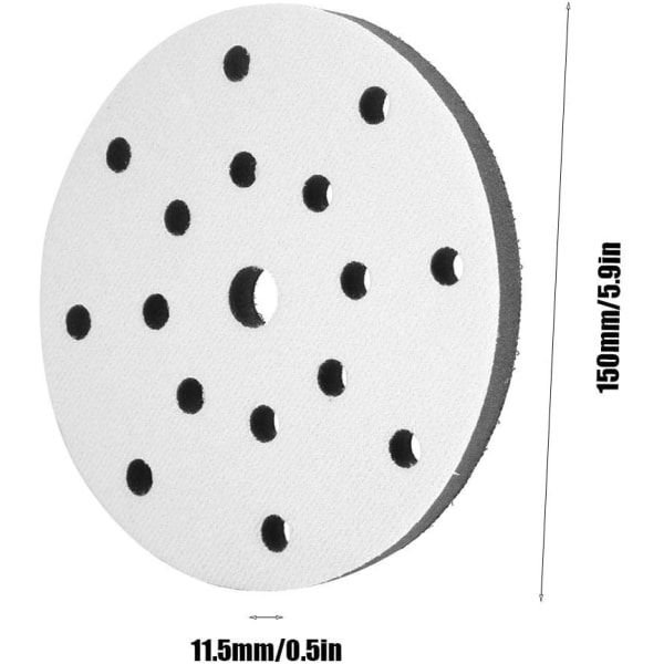 Blød slibepude, 150mm bløde slibegrænsefladepuder blød svampdiameter 150mm (17 huller)