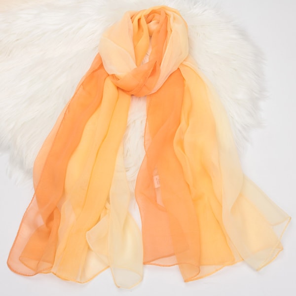 Myk gradientfarget kvinneskjerf 175 * 75cm | (Oransje) - Lett kvinneskjerf, mykt lett sjal, fasjonabelt elegant kvinneskjerf gave