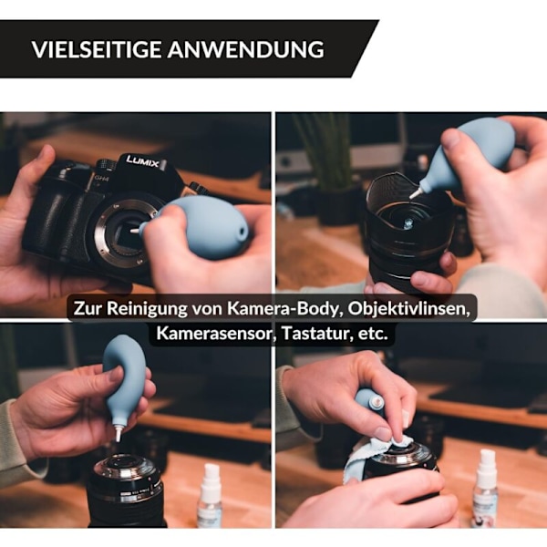 Mini blæsebælg til rengøring af kamera, sensor, objektiv, DSLR, tastatur, mobiltelefon osv. - Lille silikone luftstøvblæser
