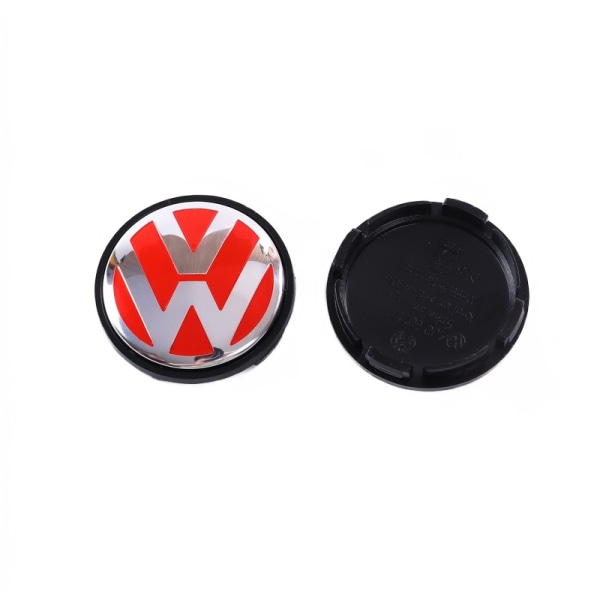 Passer for Volkswagen navkapsel senterkapsel 56mm (4 stk) red