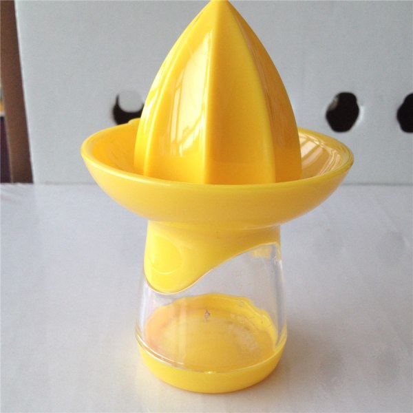 Kjøkken juicer verktøy, sitron og lime juicer og reamer, gul, plast