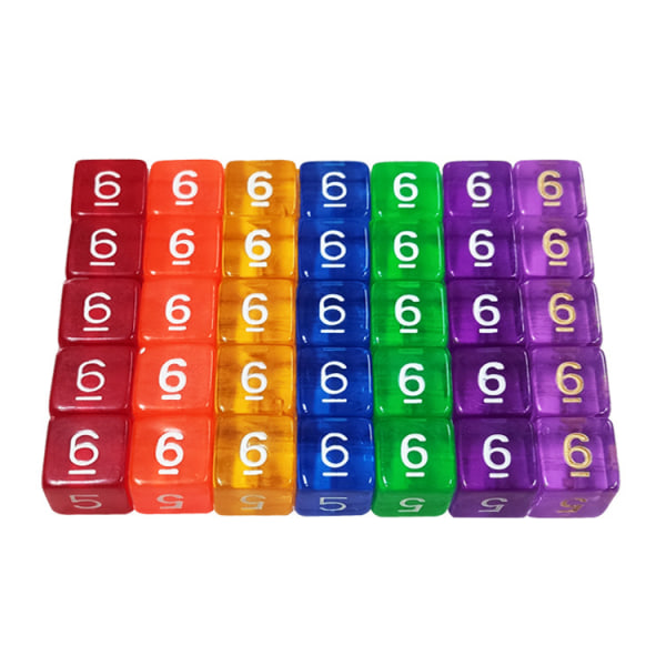 18 stykker polyedriske terninger Flerfarget 6-sidig terningspill Terning for D