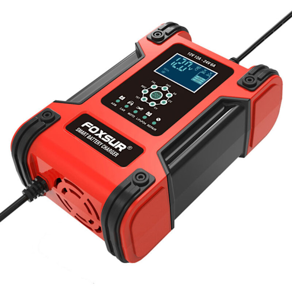 Bilbatteriladere 12V/12A 24V/6A Fuldautomatisk intelligent batterilader bærbar vedligeholdelseslader batteri desulft til bil motorcykel rv g