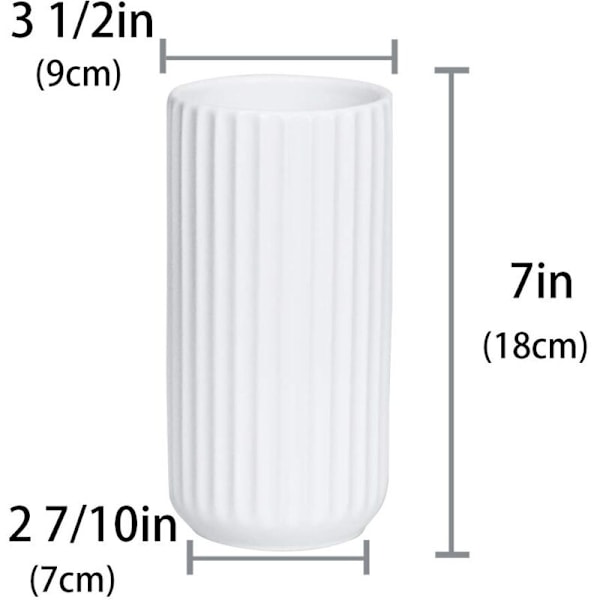 18 cm Vit Keramisk Blomvas Dekorativa Vasar Hög Design för Hem, Fest, Bröllopsdekoration