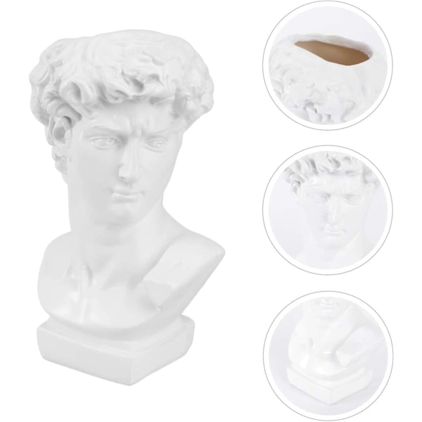 Blomsterarrangement Planter Buste Pot Planter Statue David Planter Håndlavet Skulptur Hoved Resin Planter Pen Holder Opbevaring til Hjem Have Dekoration