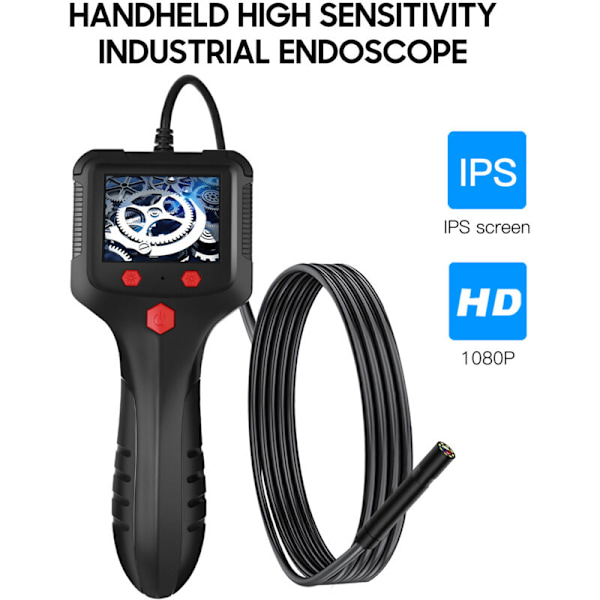 Industriellt endoskop P100 8 mm 1080p Digitalt endoskop IP67 Vattentät bärbar inspektionskamera med 2,4 tums 6-tums LED-skärm