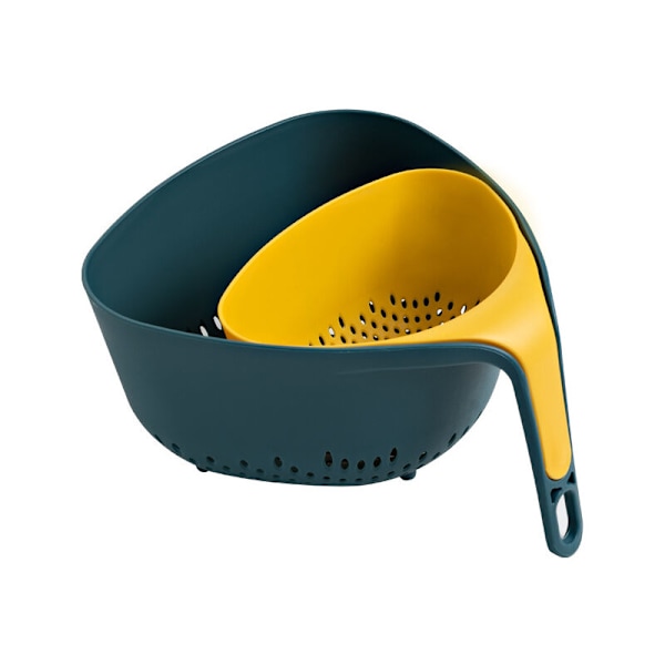 （Blå og gul） Lot med 2 stabelbare, stabile og ikke-vippende, til grøntsager, pasta, BPA-fri, BPA-fri, BPA-fri, BPA-fri, BPA-fri, BPA-fri, BPA-fri, BPA-fri