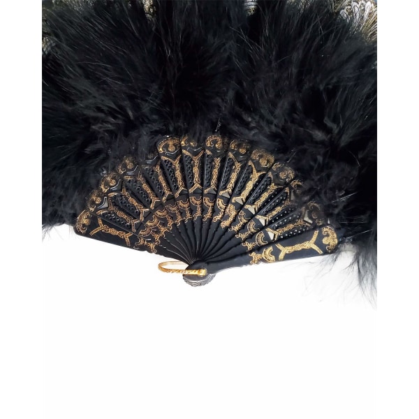 Broderad Flower Feather Fan, 1920-tal Vintage Style Flapper Hand