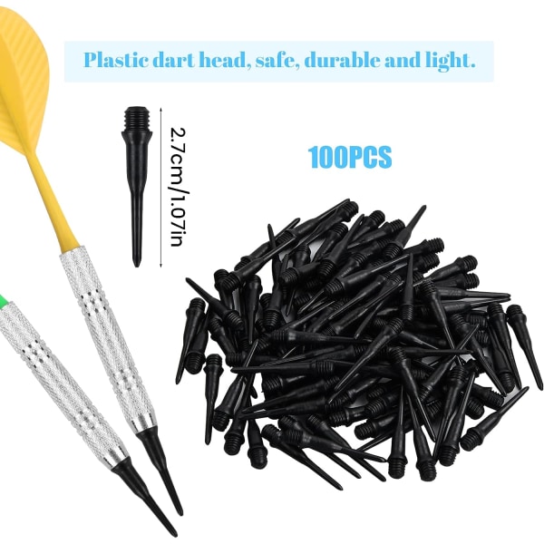 14g plastspetsdart, 12 pilar med 100 spetsar för elektronisk piltavla, professionell plastspetsdart, mjukspetsdartset för hemmet