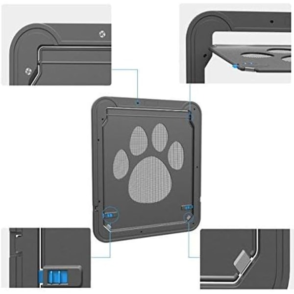 Dør til kæledyr Kat Mikrochip Dør til kæledyr Dør til store hunde Dør til kæledyr til skærmdør 4-vejs lås