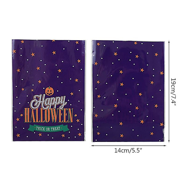50 stk. Halloween slikposer Cookies gavepose Halloween festdekoration slikæsker lilla