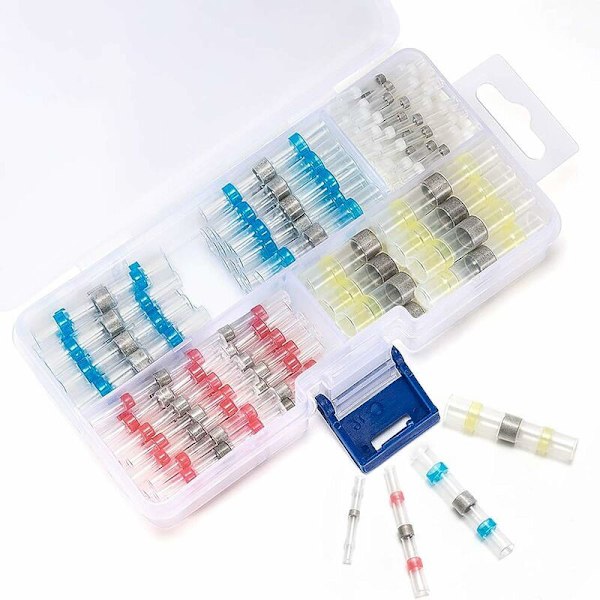 Set med 100 svetsskarvar - 4 olika storlekar - Värmekrympande - Kabelkontakter - Sortiment,