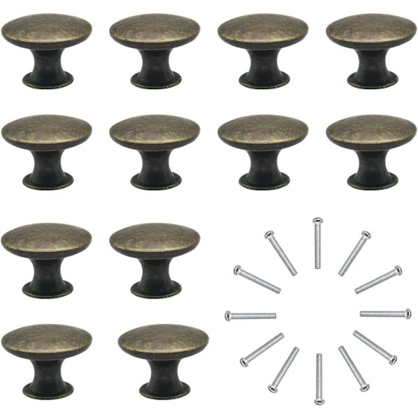Dørgreb Sæt af 12 Skuffegreb 30mm Vintage Bronze Håndtag Møbelskab Greb til Køkken Skabe