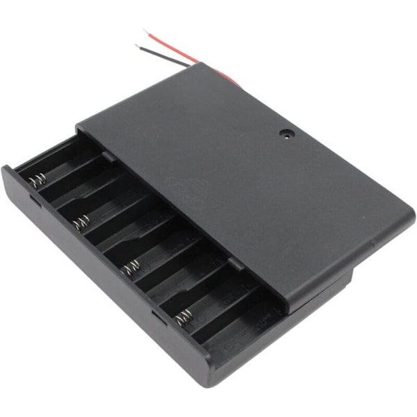 2 stk. AA 12V Batteriholder Plastikboks Batteriopbevaringsboks med ON/OFF kontakt og lukkekabel fastgørelser