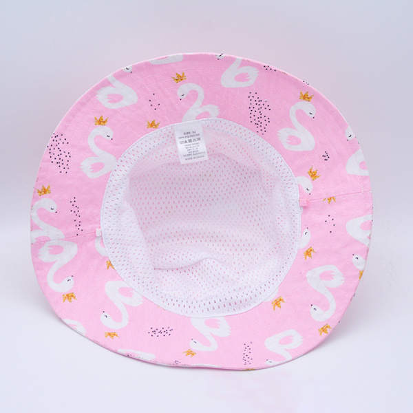 48cm-Jente Anti-UV Solhatt for Barn, Bred Bremskjerm Solhatt med Justerbar Hakestropp