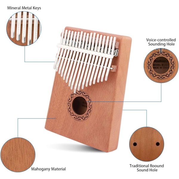 Kalimba Begynder 17 Tangenter Sky Mønster Fingerklaver Bærbart Instrument Producerer Smuk Lyd