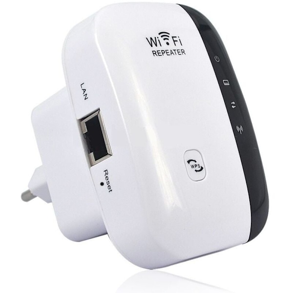 Kraftfull WiFi Repeater 300Mbps Kraftfull WiFi Förstärkare 2.4GHz WiFi Räckviddsförlängare WiFi Repeater Trådlös Extender med Ethernet Port, WiFi Extender WiF