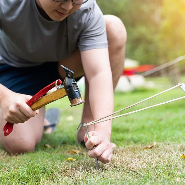 Aluminiumtältpinnar, 14 stycken 18 cm tältkrokar tältpinnar hårda markpinnar, idealiska för trädgårdsskötsel, camping, fiske och tält