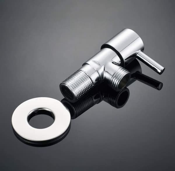 Vinkelreguleringsventil med håndtag, stophane (1/2\" 1/2\") til køkken og badeværelse, krom