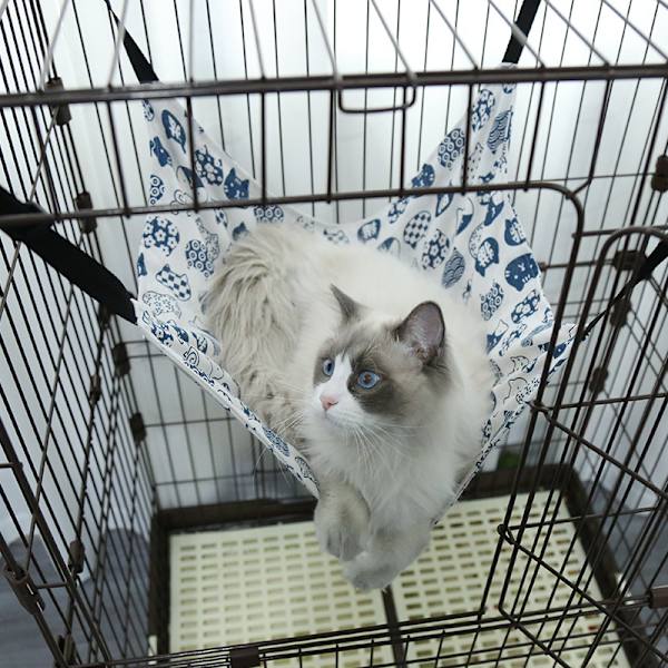Hängande katt hängmatta canvas sammet husdjur hängmatta sommar stil prickig isbjörn M