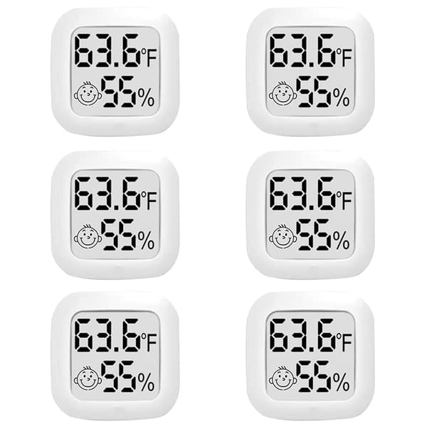 6-pak Mini Digital Termometer Hygrometer Innendørs LCD-skjerm