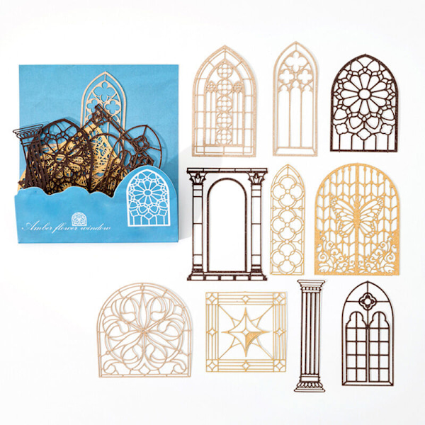 10 st utklippta pappers-scrapbook-stickers, skärmatriser dekorativt papper spetspapper fjäril lämna vit kartong papper scrapbook pysselkort ca