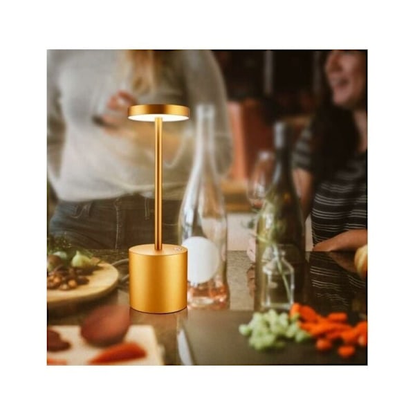 LED Bordslampa, Sladdlös Uppladdningsbar, 1800mAh Batteridriven Modern Lampa, 3 Färgtemperaturer, för Sängbord, Camping, Inomhus, Utomhus, Uteplats, Vila