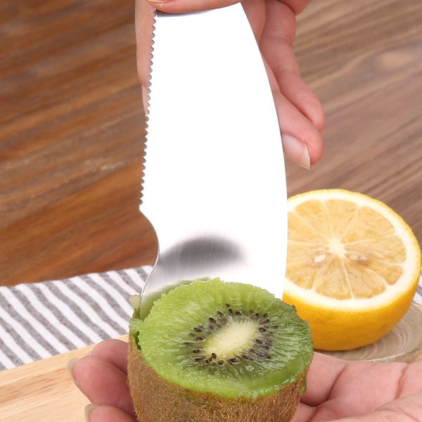 4 stk. Kiwi skræller skærer rustfrit stål ske frugtåbner kiwi ske frugt ske værktøj kiwi frugt skærer frugt køkkenhjælper til kiwi, dragefrugt